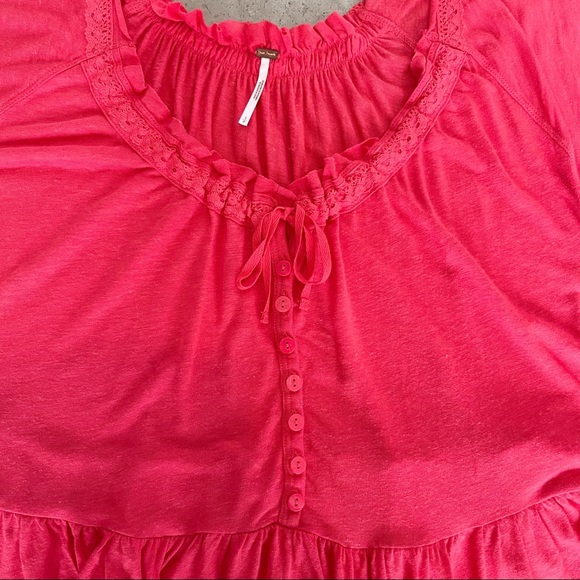 Free People NWT Charlie Drawstring Peasant Top - Picture 4 of 8